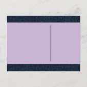 国スタイルデニムブルーとパープル日付を保存 案内ポストカード (裏面)