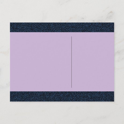 国スタイルデニムブルーとパープル日付を保存 案内ポストカード (裏面)