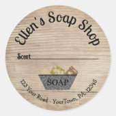 国スタイル石けん製品香りステッカー ラウンドシール (正面)