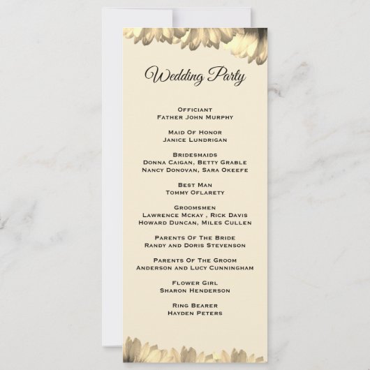 国スタイル結婚式カード 招待状 (裏面)