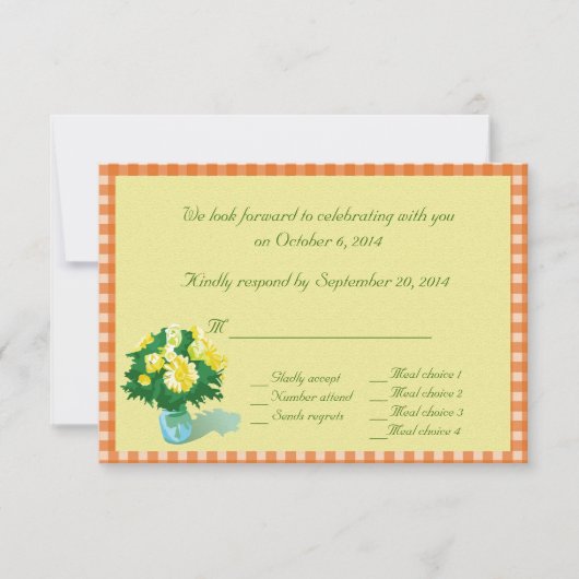 国スタイルRSVPカード 招待状 (正面)