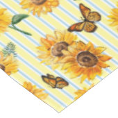 国ストライプの蝶とヒマワリ テーブルクロス (アングル)