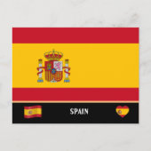 国スペインの旗と国スペインの交/スペイン ポストカード (正面)