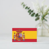 国スペインの旗・コート・オブ・アームズ、スペイン国旗 名刺 (スタンド正面)