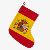 国スペインの旗（スペイン） ラージクリスマスストッキング (正面 (吊り時))