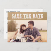 国タイポグラフィヴィンテージ日付はがきを保存 案内ポストカード (正面/裏面)