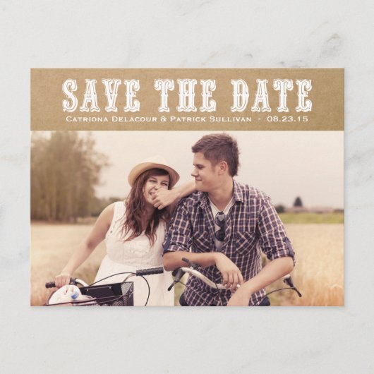 国タイポグラフィヴィンテージ日付はがきを保存 案内ポストカード (正面)