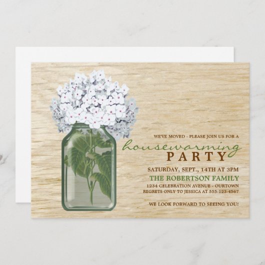 国チャーム引っ越し祝いパーティーパーティの招待状 招待状 (正面/裏面)