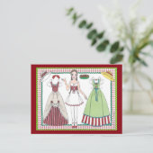 国チャーム紙人形葉書 ポストカード (スタンド正面)