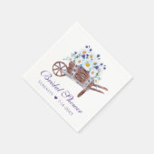 国デイジー水彩フローラブライダルシャワー スタンダードカクテルナプキン (角)