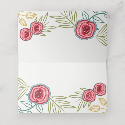 国バラ結婚ズ折り畳み座席表 プレイスカード (内部開封)