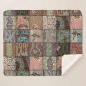 国パッチワークキルト、3Dテクスチャ。 シェルパブランケット (正面(横))