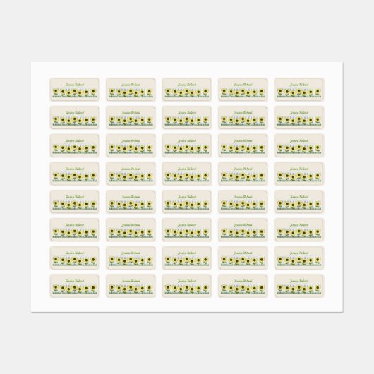 国パーソナライズされたのヒマワリのラベルnラベル ラベル (シート)