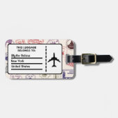 国パーソナライズされたスタンプ荷物タグ ラゲッジタグ (正面横)