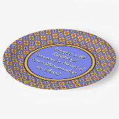 国パーソナライズされたフランスのタイル青黄 ペーパープレート (アングル)