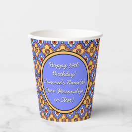 国パーソナライズされたフランスのタイル青黄 紙コップ