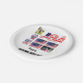 国パーソナライズされたボスの日8写真コラージュ ペーパープレート (アングル)