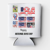 国パーソナライズされたボスの日8写真コラージュ 缶クーラー (正面)