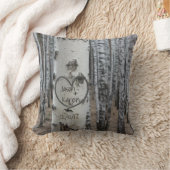 国パーソナライズされた刻素朴ハート クッション (ブランケット)