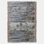 国パーソナライズされた刻素朴ハート スローブランケット (正面縦)