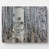 国パーソナライズされた刻素朴ハート フォトプラーク (正面)