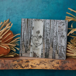 国パーソナライズされた刻素朴ハート フォトプラーク