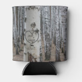 国パーソナライズされた刻素朴ハート 缶クーラー (正面)