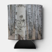 国パーソナライズされた刻素朴ハート 缶クーラー (裏面)