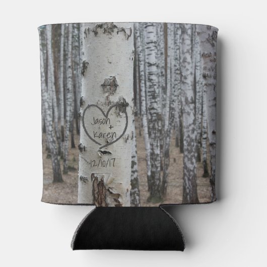 国パーソナライズされた刻素朴ハート 缶クーラー (裏面)