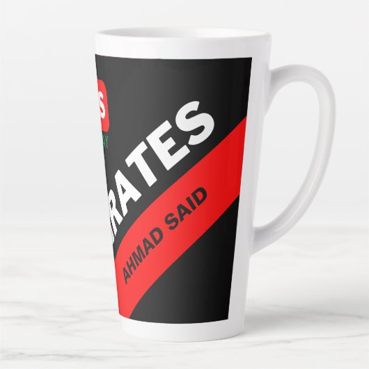 国パーソナライズされた国ア統一されたアラブ首長国国旗 カフェラテマグ (右)