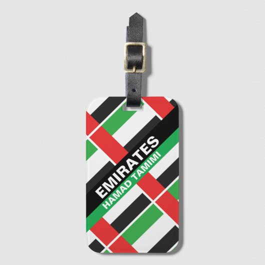 国パーソナライズされた国ア統一されたアラブ首長国国旗 ラゲッジタグ (正面縦)