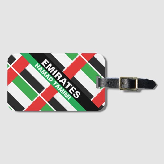 国パーソナライズされた国ア統一されたアラブ首長国国旗 ラゲッジタグ (正面横)