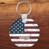 国パーソナライズされた国名アメリカ国旗 キーホルダー (裏面)