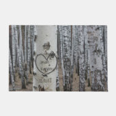 国パーソナライズされた彫り素朴ハートドアマット ドアマット (正面)