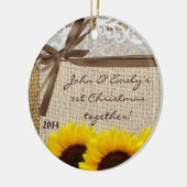 国ヒマワリバーパーソナライズされたル名オーナメント セラミックオーナメント (左)
