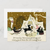 国ビクトリアンのクリスマスはがき シーズンポストカード (正面/裏面)