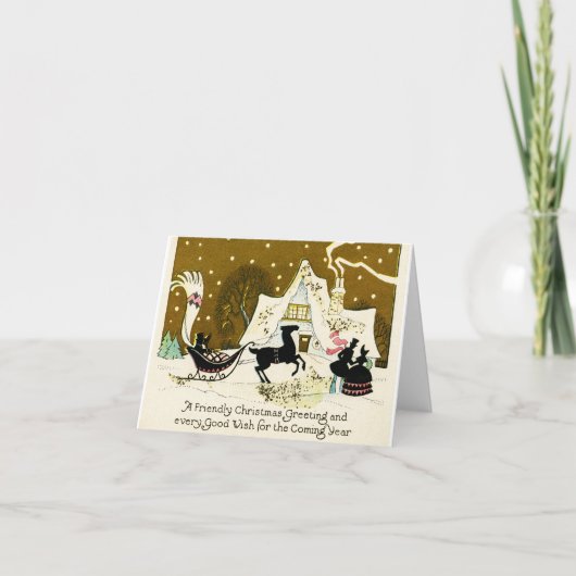 国ビクトリアンのクリスマスノートカード シーズンカード (正面)