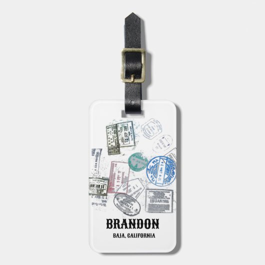 国ビザ切手カクールスタブル荷物タグ ラゲッジタグ (正面縦)
