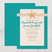 国ビーチ先結婚式招待状 招待状 (正面/裏面)