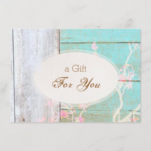 国ファッション小売ブティック、ギフト券 (正面)