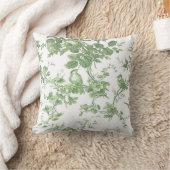 国フランスのコテージヴィンテージグリーントイレアクセント クッション (ブランケット)