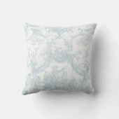 国フランスのコテージヴィンテージブルートイレアクセント クッション (裏面)