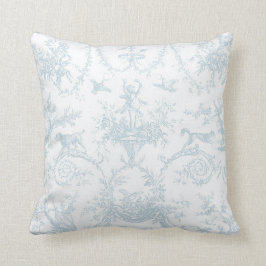 国フランスのコテージヴィンテージブルートイレアクセント クッション