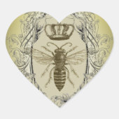 国フランスのシックなビクトリアン王冠クイーンビー ハートシール (正面)