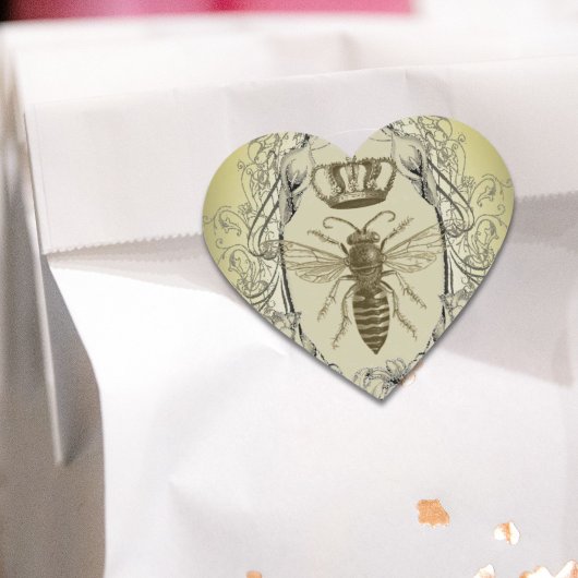 国フランスのシックなビクトリアン王冠クイーンビー ハートシール