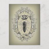 国フランスのシックなビクトリアン王冠クイーンビー ポストカード (正面)