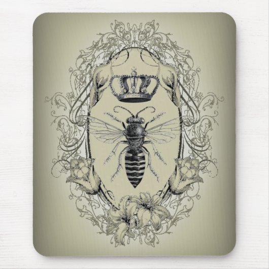 国フランスのシックなビクトリアン王冠クイーンビー マウスパッド (正面)