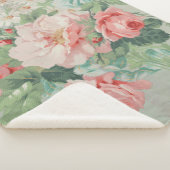 国フランスのヴィンテージアンティークキャベツバラ シェルパブランケット (3/4)