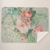 国フランスのヴィンテージアンティークキャベツバラ シェルパブランケット (正面(横))