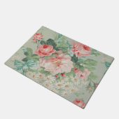 国フランスのヴィンテージアンティークキャベツバラ ドアマット (アングル)